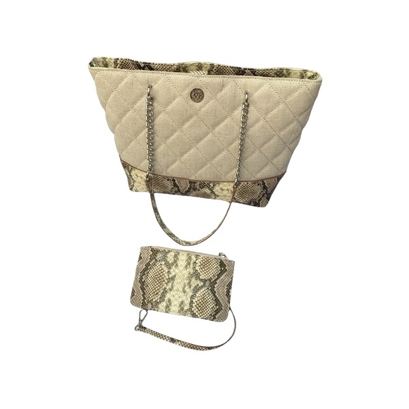 ANNE KLEIN Quilted Snakeskin Shoulder Bag w/ Matching Pouch - Picture 5 of 5